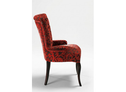 Wunnzëmmer Lehnstillen Luxus Fauteuil Still Holz Braun Italienesch Miwwelen Polster.