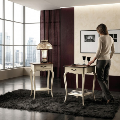 Niewentssich Konsolenzëss Coffeestëppel Kaffisstëppel Canapé Holz Dësch Antik Stil