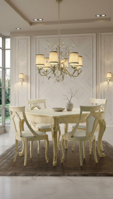 Iesszëmmer Still Holz Luxus Fotell Stull Beige Lehn Wunnzëmmer Miwwelen Beige Neien