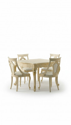 Iesszëmmer Still Holz Luxus Fotell Stull Beige Lehn Wunnzëmmer Miwwelen Beige Neien