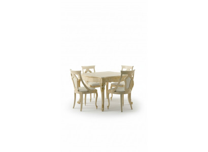 Iesszëmmer Still Holz Luxus Fotell Stull Beige Lehn Wunnzëmmer Miwwelen Beige Neien