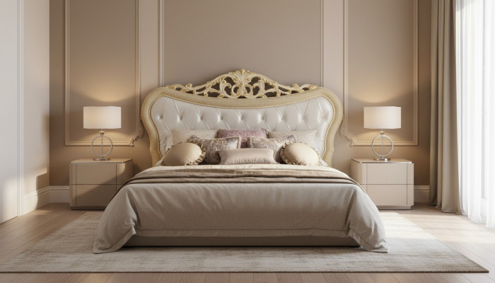 Doppelbett Bett Luxus Better Holz Bettgestelle Bettrahmen Beige Design Modern