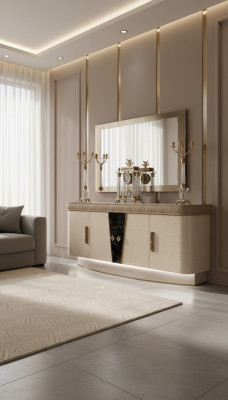 Kommod mat Spigel Holz Kommode Miwwelen Schaf Schlofkummer Luxus Sideboard Nei