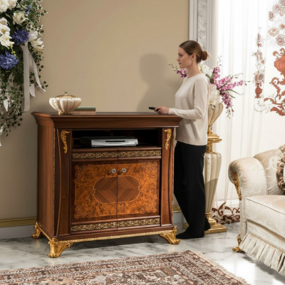TV-Schaf Luxus Sideboard Kommode Wunnzëmmer Schaf Miwwelen Schief Regal Holz