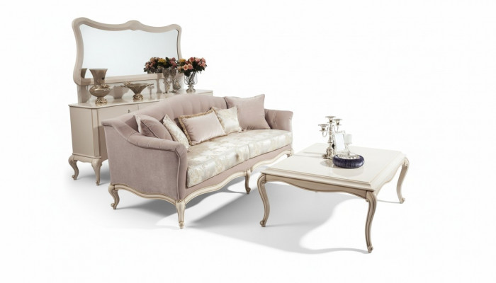Dreeseeter Klassesch Sofa Couch Polster Miwwelen Italienesch Miwwelen Sofa