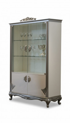 Vitrine Luxus Holzschränk Italienesch Miwwelen Wunnzëmmer Anrichte Glas