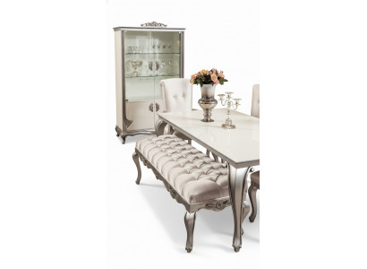 Hocker Sëtz Bänk Design Teppech Stoff Wunnzëmmer Bänk Luxus Chesterfield