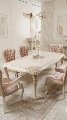Luxus Iessdësch Design Dësch Iesszëmmer Dëscher Holzdëscher Italienesch Miwwelen 228cm