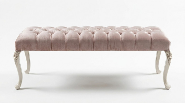 Hocker Polster Sëtz Design Textil Relax Luxus Sëtzbank Stoff Chesterfield