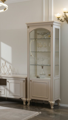 Vitrinn Glasschaf Holz Schief Wohnzëmmer Vitrinnen Italienesch Luxus