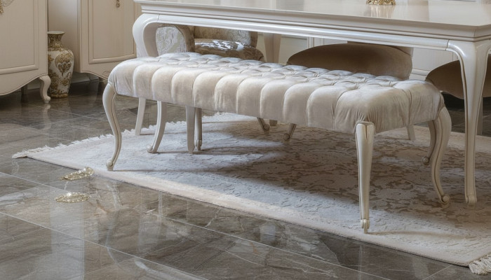 Textilpuff Polster Fousspuff Bäistell Ottoman Chaise Lounge Bänk Nee.