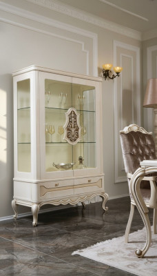 Vitrine Glas Schaf Vitrine Wunnzëmmer Holz Anrichte Luxus Miwwelen Regal