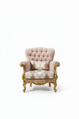Design Sëtz Luxus Holz Miwwelen klassesch Chesterfield Stoff Wunnzëmmer Neit