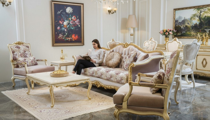 Canapé-Set Sofa Sëtzer Dësch Canapé Still Canapé-Set Stoff Luxus Sëtz 5 Stéck.