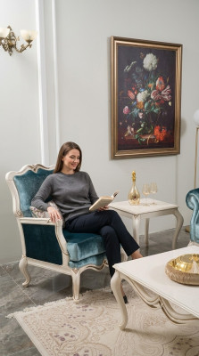 Fotellen Sofaen Sëtz Stoff Wunnzëmmer Textil Luxus Miwwelen Einsëtzer Neit