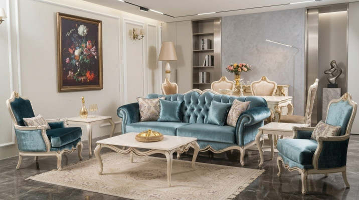Sofa Design Dräisëtzer Couch Polster 3er Sofas Zëmmer Miwwelen Luxus Stoff