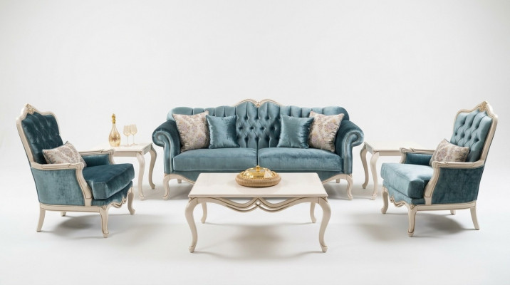 Sofa Design Dräisëtzer Couch Polster 3er Sofas Zëmmer Miwwelen Luxus Stoff