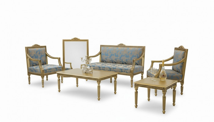 Sofa Garnitur 2+1+1 Sëtzer Couchtisch Neben Dësch Sofa Fotell Set 5tlg.