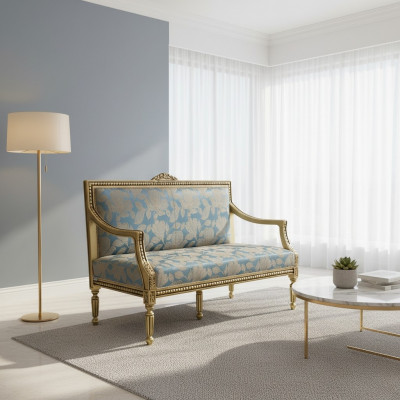 Zwee-Sëtzer Klassiker Sofa Couche Gepolstert Miwwelen Italienesch Miwwelen Sofasen Couchen
