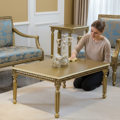 Couchtisch Niewentisch Wunnzëmmer Holz Dëscher Luxus Stil Dësch Nei