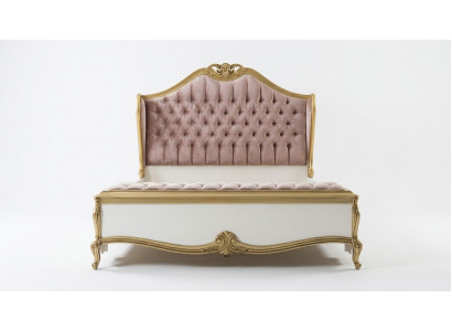 Chesterfield Bettframe Design Gepolstert Luxus Bett Schlofstablett Bett rosa