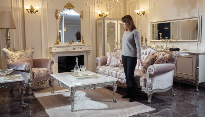 Luxus Garnitur Set 3-Teile Sofagarnitur 3+1 Sëtzer Couchtisch Sofa Fauteuil