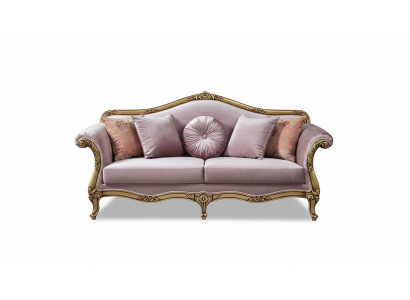 3-Sëtz Sofa Lila Textil Sofas Couch Polster Luxus klassesch Dräisëtzer