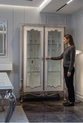 Vitrinn Glasschaf Vitrinn Wunnzëmmer Holz Kommode Luxus Miwwelen Nei