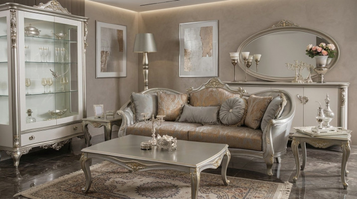 Couchen Polster Sofa Sofas 3 Sëtzer Dräisëtzer Wunnzëmmer Groe Samt