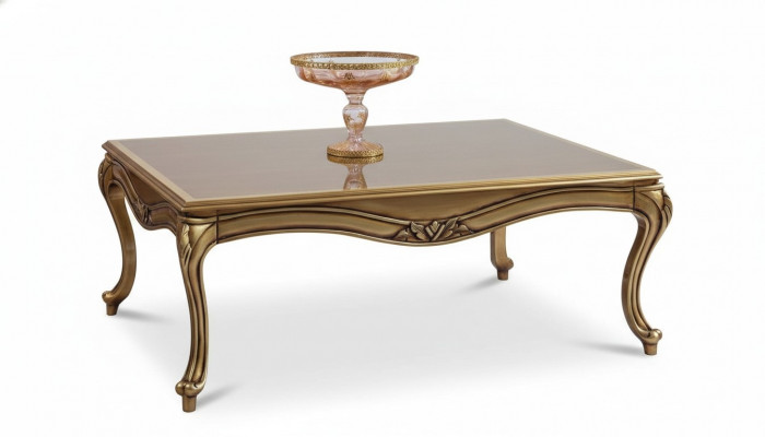 Kinnekenlechen Couchdësch Gold Brongen Dësch Barock Rokoko Couchdëscher Holz