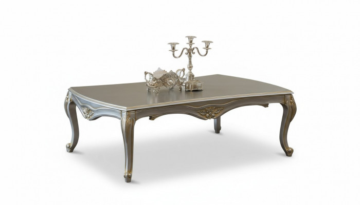 Luxus Dësch, Klassesch Couchtischen, Gold, Sëlwer Dësch, Holz