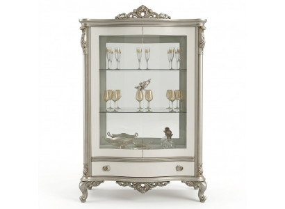 Klassesch Sëlwerp Vitrine Franséische Stil Miwwel Sakred Glasschaf