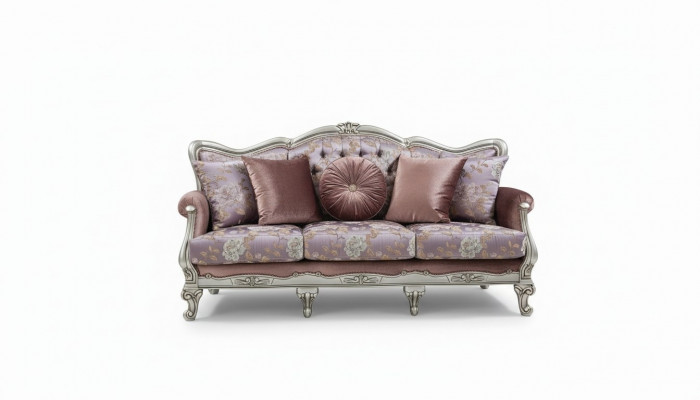 Sofa 3 Sëtzer Lila Wunnzëmmer Klassesch Design Miwwelen Sofa Luxus Nei