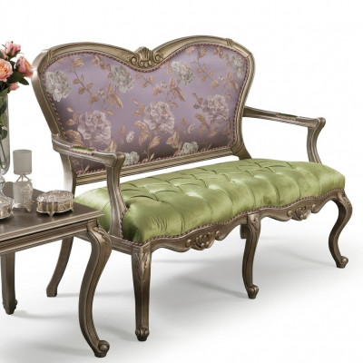 Barock Rokoko Bank Canapé Faarweg Bänken Couch Klassesch Miwwelen Chesterfield