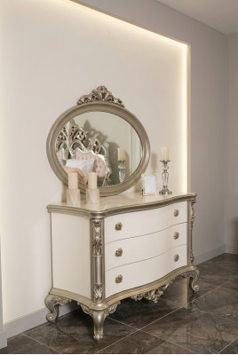 Luxus Kommodë Miwwelen Sideboard Kommodë Anrichte mat Spigel 2 Stéck Set Nei