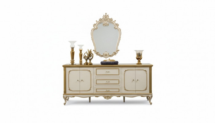 Italienesch Miwwelen Kommode Gold Barock Rokoko Sideboard Kommoden Holz