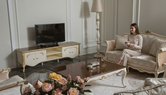 Luxus Set Couchtisch TV Schaf Sofa Couch Polsterset Garnitur 3 Deeler. Neih.