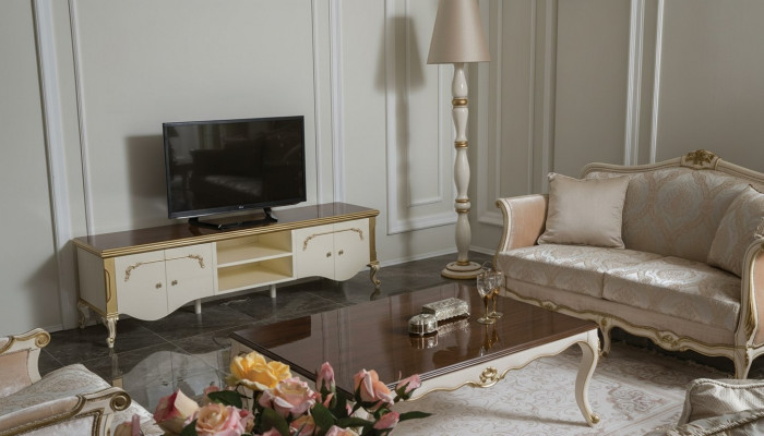 Luxus Set Couchtisch TV Schaf Sofa Couch Polsterset Garnitur 3 Deeler. Neih.