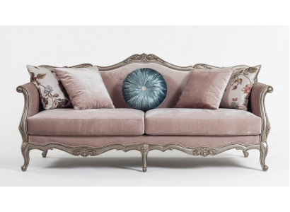 Dräisëtzer Sofa 3 Sëtz Couches Sofas Luxus Gepolstert Stoff Flieder