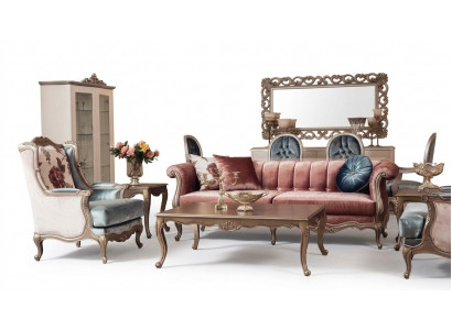 Sofagarnitur Klassesch Sofa Couch Set Dësch 2x Fotell Luxus Set 4tlg.