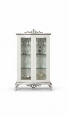 Vitrine Wäiss Glasschaf Design Klassesch Schaf Luxus Holz Miwwelen