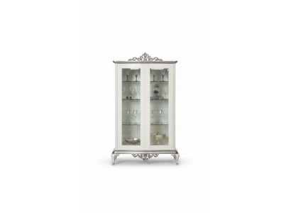 Vitrine Wäiss Glasschaf Design Klassesch Schaf Luxus Holz Miwwelen