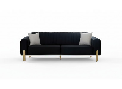 Dreiesëtzeger Canapé Miwwelen Samt Designer Gold Metall Gepolstert Modern Couchen Nei