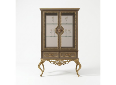 Gëllene Vitrine Barock Rokoko Miwwel Schaf Glasschaf Regal Vitrinen