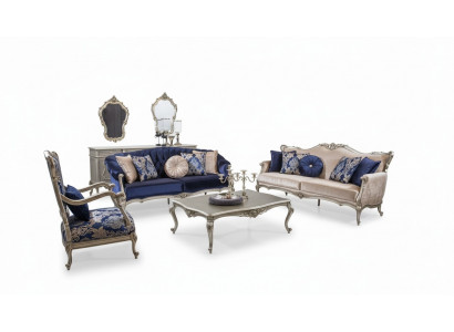Komplett Set Sofagarnitur 3+2+1 Sëtz Sofas Dëschsonnen Designer Sofa 4tlg