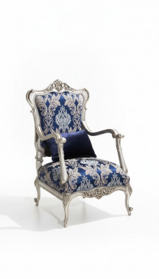 Luxus Eenzelstull Fotell Polster Miwwelen Blo Blummemuster Sofa Lounge Barock