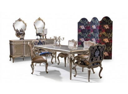 Luxe Iesszëmmer Set Dësch + 6x Lehnstill Stol Iessgruppe Iessgarnitur 7tlg