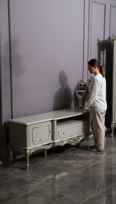 Luxus Sideboard Tëlee Mauer tv Schaf rtv Miwwelen Schief aus Holz Lowboard