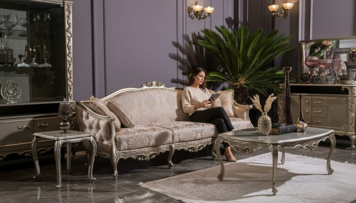 Polster Designer Miwwelen Dräisëtzer Sofa 3-Sëtzer Sofas Textil Couchen grouss