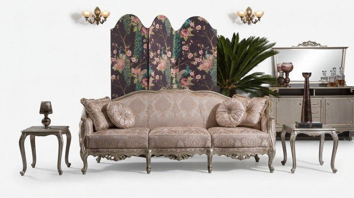 Polster Designer Miwwelen Dräisëtzer Sofa 3-Sëtzer Sofas Textil Couchen grouss